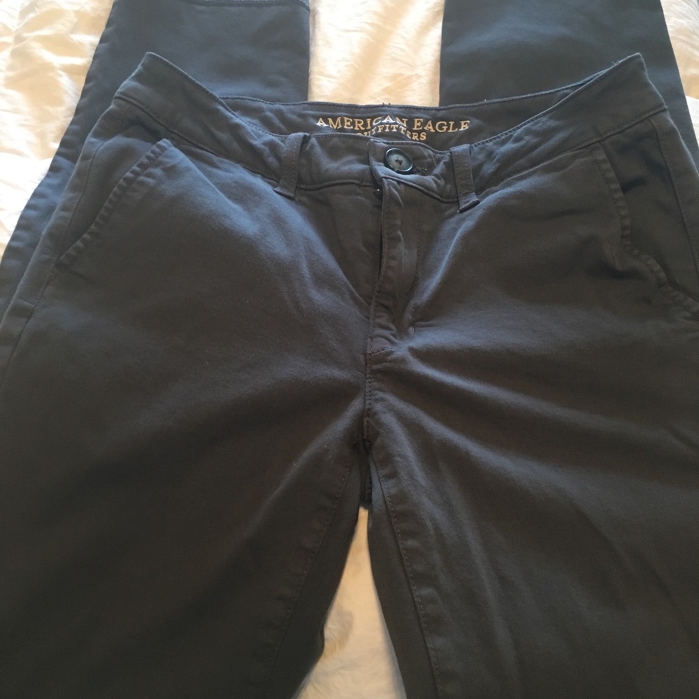 American Eagle Stretch ankle dark grey pants
